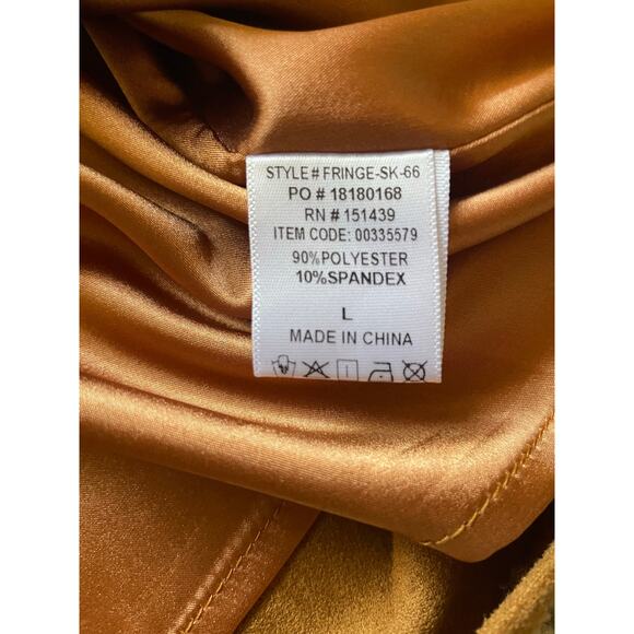 Forever 21 Womens/Teen Fringe Faux Sude Mini Skirt Size Large Western Fall - Picture 7 of 7